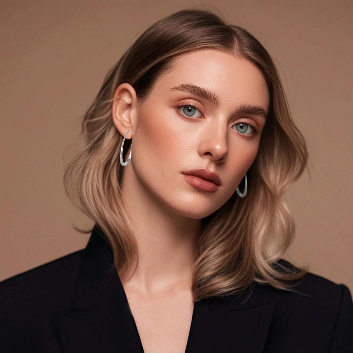 3 Pairs Teardrop Hoop Earrings Set for Women Gold Silver Oval Hoops Pull Through Chunky Dangle Statement Earring Jewelry