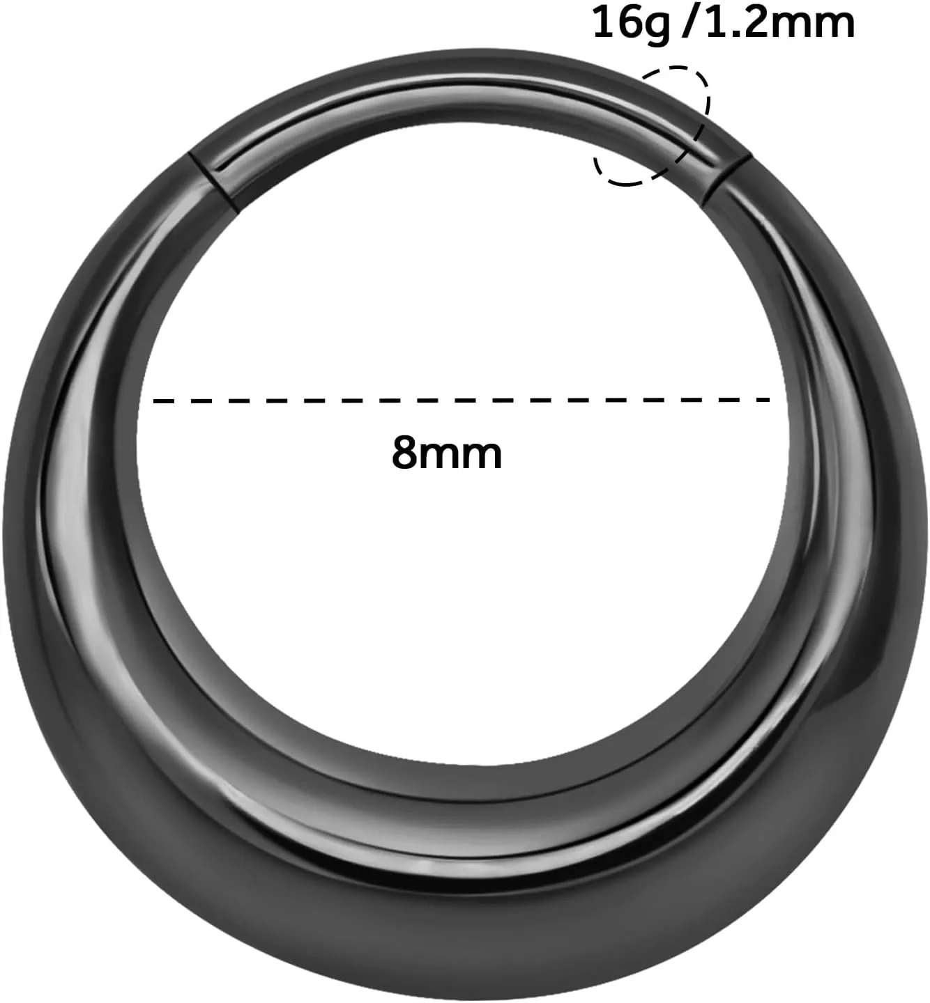 316L Stainless Steel Septum Rings Hoop for Women, 16G Stainless Steel Earrings Segment Nose Rings for Men, Cartilage Clicker Hoop for Helix, Rook, Daith, Tragus Earrings Hypoallergenic
