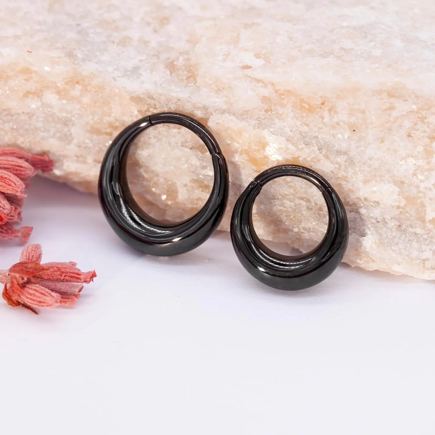 316L Stainless Steel Septum Rings Hoop for Women, 16G Stainless Steel Earrings Segment Nose Rings for Men, Cartilage Clicker Hoop for Helix, Rook, Daith, Tragus Earrings Hypoallergenic