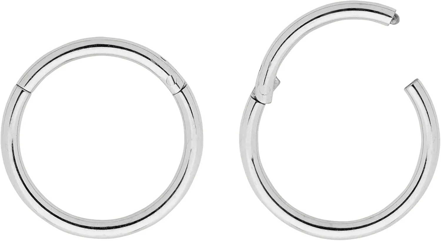 365 SLEEPERS 2PCS 316L Surgical Steel Hypoallergenic 16G Septum Jewelry Hinged Segment Ring Body Piercing Hoop Lip Rings Helix Cartilage Rook Sleeper Earrings 6mm  16mm