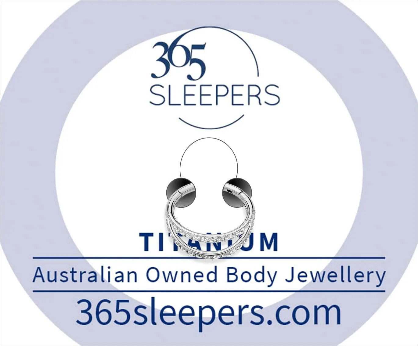 365 Sleepers Titanium Implant Grade 16G Double Gem Septum Jewelry Hinged Segment Ring Body Piercing Hoop Lip Rings Helix Cartilage Rook Sleeper Earrings 8mm  12mm