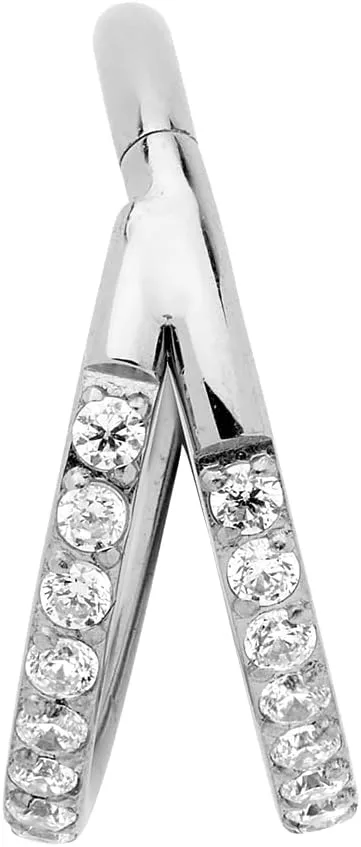 365 Sleepers Titanium Implant Grade 16G Double Gem Septum Jewelry Hinged Segment Ring Body Piercing Hoop Lip Rings Helix Cartilage Rook Sleeper Earrings 8mm  12mm