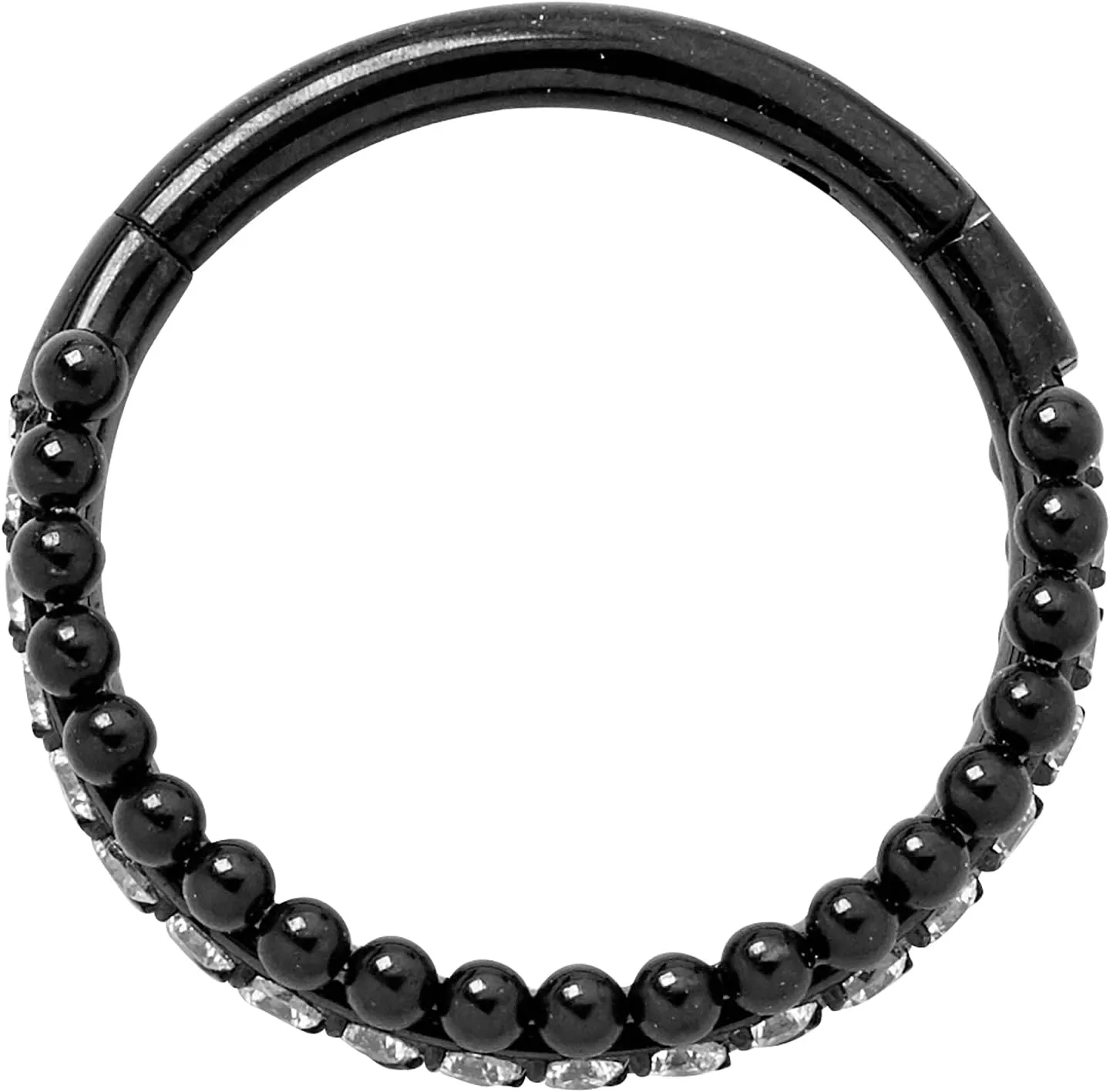 365 Sleepers Titanium Implant Grade 16G Triple Row Gem Septum Jewelry Hinged Segment Ring Body Piercing Hoop Lip Rings Helix Cartilage Rook Sleeper Earrings 8mm  10mm