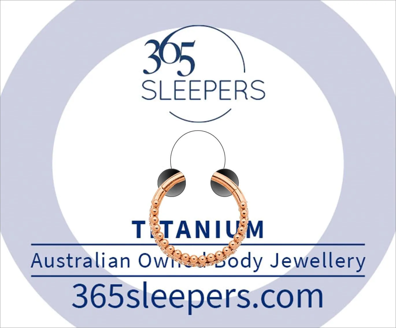 365 Sleepers Titanium Implant Grade 16G Triple Row Gem Septum Jewelry Hinged Segment Ring Body Piercing Hoop Lip Rings Helix Cartilage Rook Sleeper Earrings 8mm  10mm