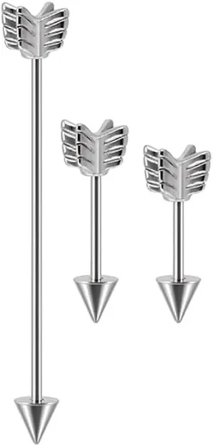 3Pcs 16G Arrow Industrial Piercing Jewelry for Women Men 316L Stainless Steel Industrial Barbell Earrings Cartilage Helix Conch Industrial Bar Simple Cartilage Earrings Body Piercing Jewelry