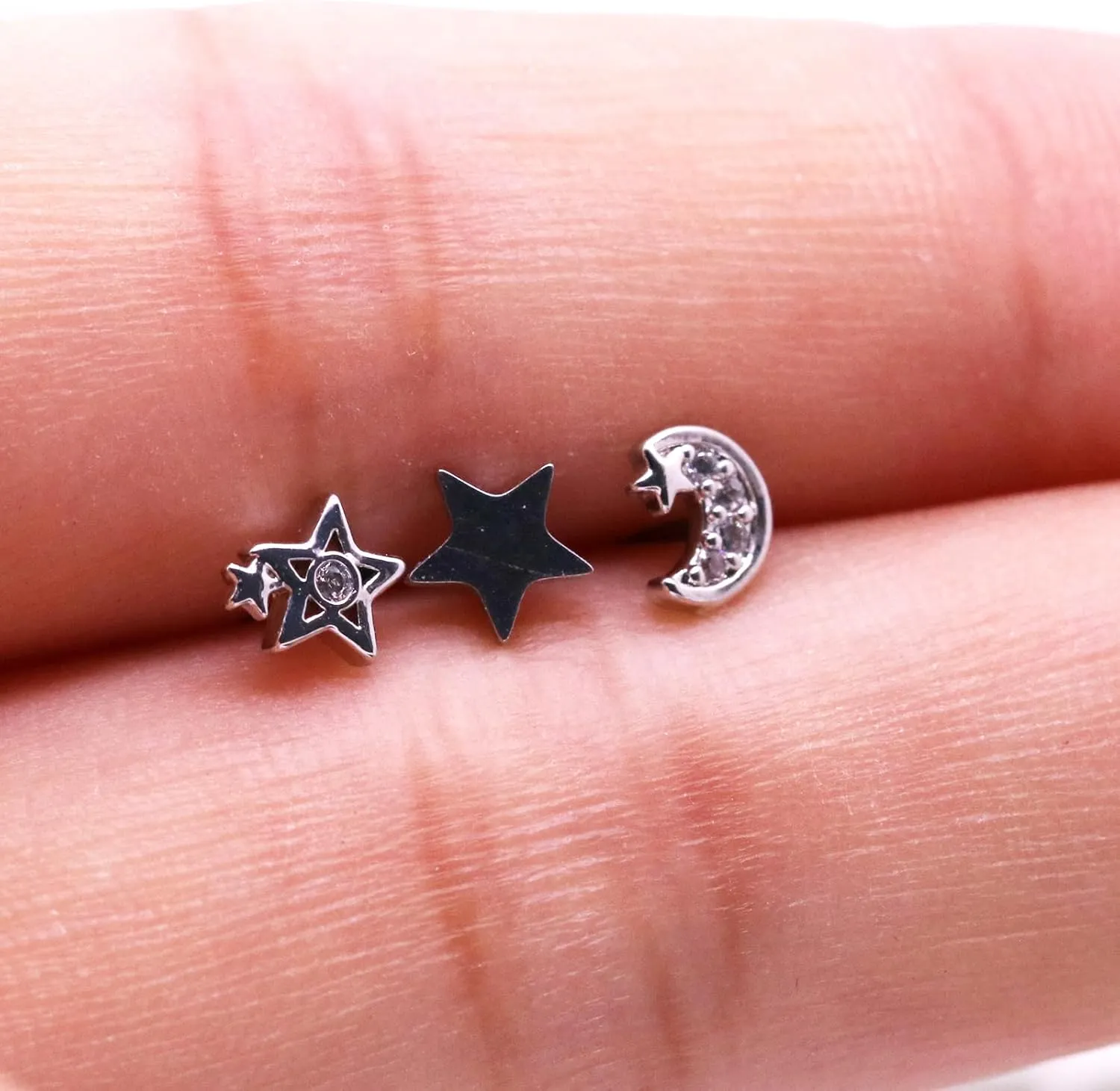 3PCS Nose Ring Studs 316L Nose Rings Stud L Shape Nose Rings Nose Studs Piercing Jewelry for Women Men