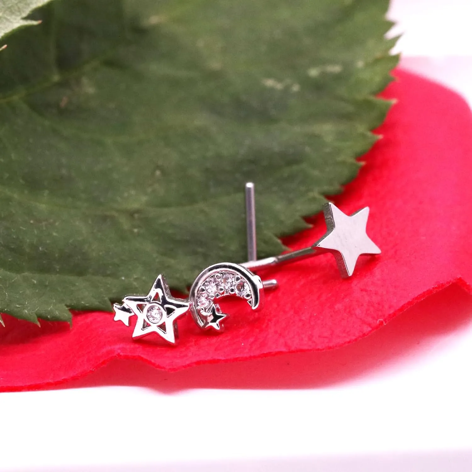 3PCS Nose Ring Studs 316L Nose Rings Stud L Shape Nose Rings Nose Studs Piercing Jewelry for Women Men