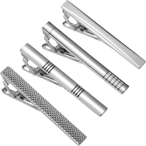 4 Pcs Necktie Clips for Men Durable Minimalist Tie Bar with Strong Spring for Business and Wedding Attire Elegant Shirt Accessories