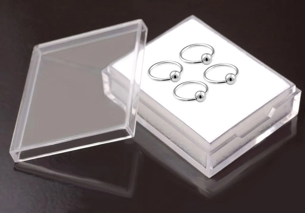4pcs 16g Captive Bead Ring Cartilage Hoop Septum Nose Tragus Snake Bite Lip Rook Helix Conch Eyebrow 3mm Ball - 6mm