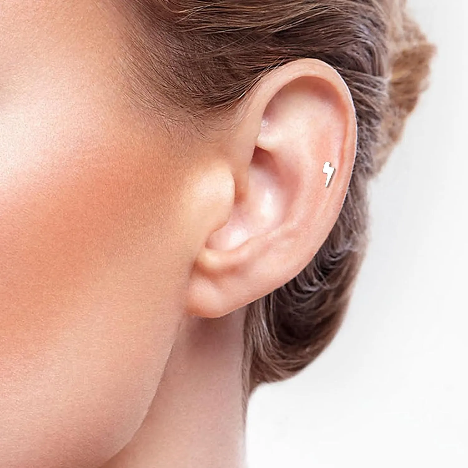 5 pairs of flat back stud earrings G23 titanium hypoallergenic stud earrings-16G/18G/20G