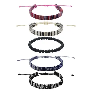 5 Pcs Surfer Beach Bracelet,Bracelets For Men Women,Handmade Braided Boho Bracelets Hippie Beachy Braided Bracelets,Adjustable Anklet Summer String Rope Ankle Bracelets Waterproof Ideal Presents