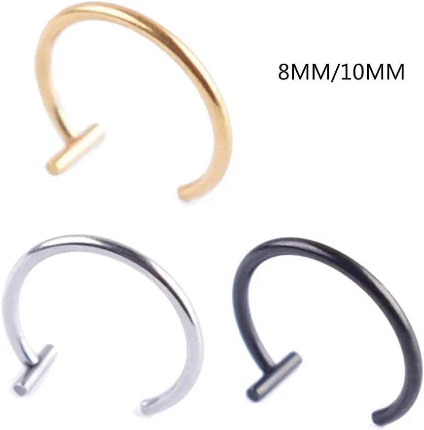 5 Pieces Fake Piercing Stud Set Ear Lip Nose Rings Fake Diaphragm Clip with Perforated Lip Hoop Body Jewelry Gifts