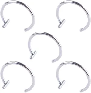 5 Pieces Fake Piercing Stud Set Ear Lip Nose Rings Fake Diaphragm Clip with Perforated Lip Hoop Body Jewelry Gifts
