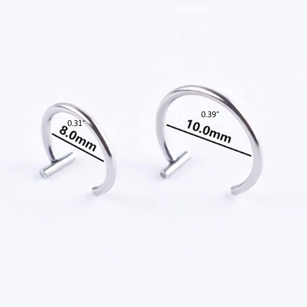 5 Pieces Fake Piercing Stud Set Ear Lip Nose Rings Fake Diaphragm Clip with Perforated Lip Hoop Body Jewelry Gifts