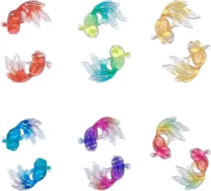 6 Pairs Beautiful Tropical Fish Goldfish Earrings Comically Cute Acrylic Fish Mushroom Earrings Jewelry Gift for women Girls