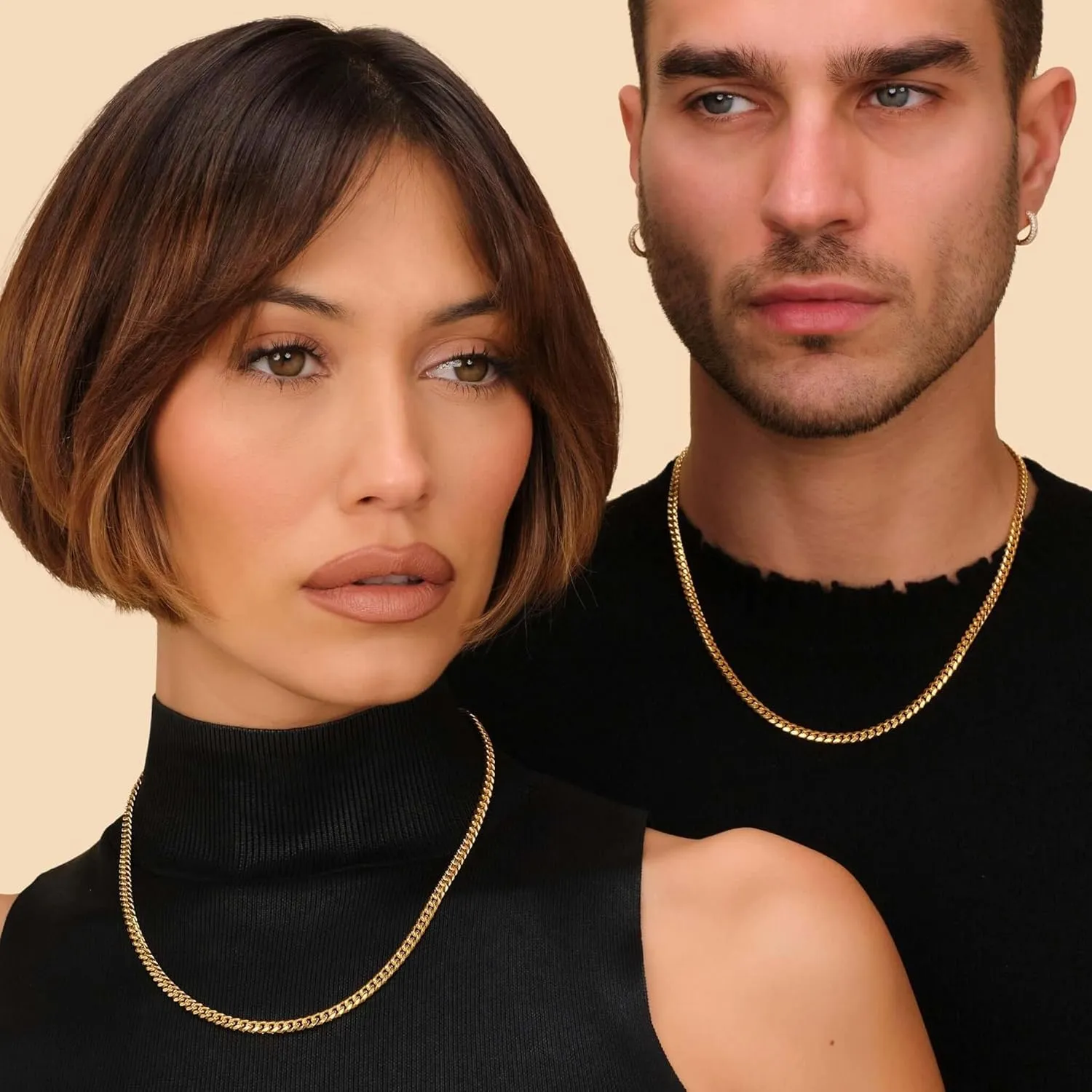 6mm Miami Cuban Link Chain for Men Women 14K Real Gold Plated 316L Stainless Steel Thick Necklace Choker Hypoallergenic Hip Hop Jewelry with Gift Box