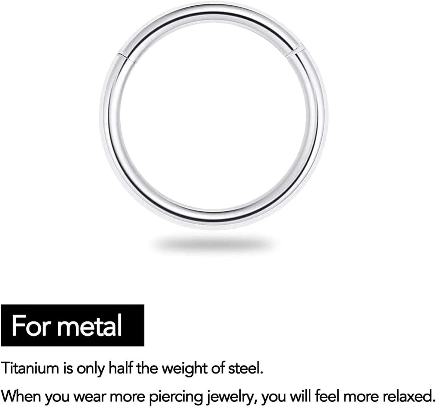 6pcs G23 Titanium Septum Rings 16G Diameter 6mm/8mm/10mm Hinged Nose Ring Hoops for Women Men Girls Cartilage Hoop Earrings Body Piercing Rings Black/Silver/Gold/Rose Gold Lip Rings