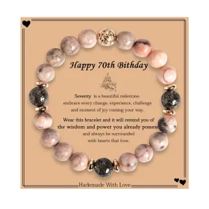 70th Birthday Gifts for Women Girls Natural Stones Bracelets for Wife Grandma Sister Friend(70th Birthday)
