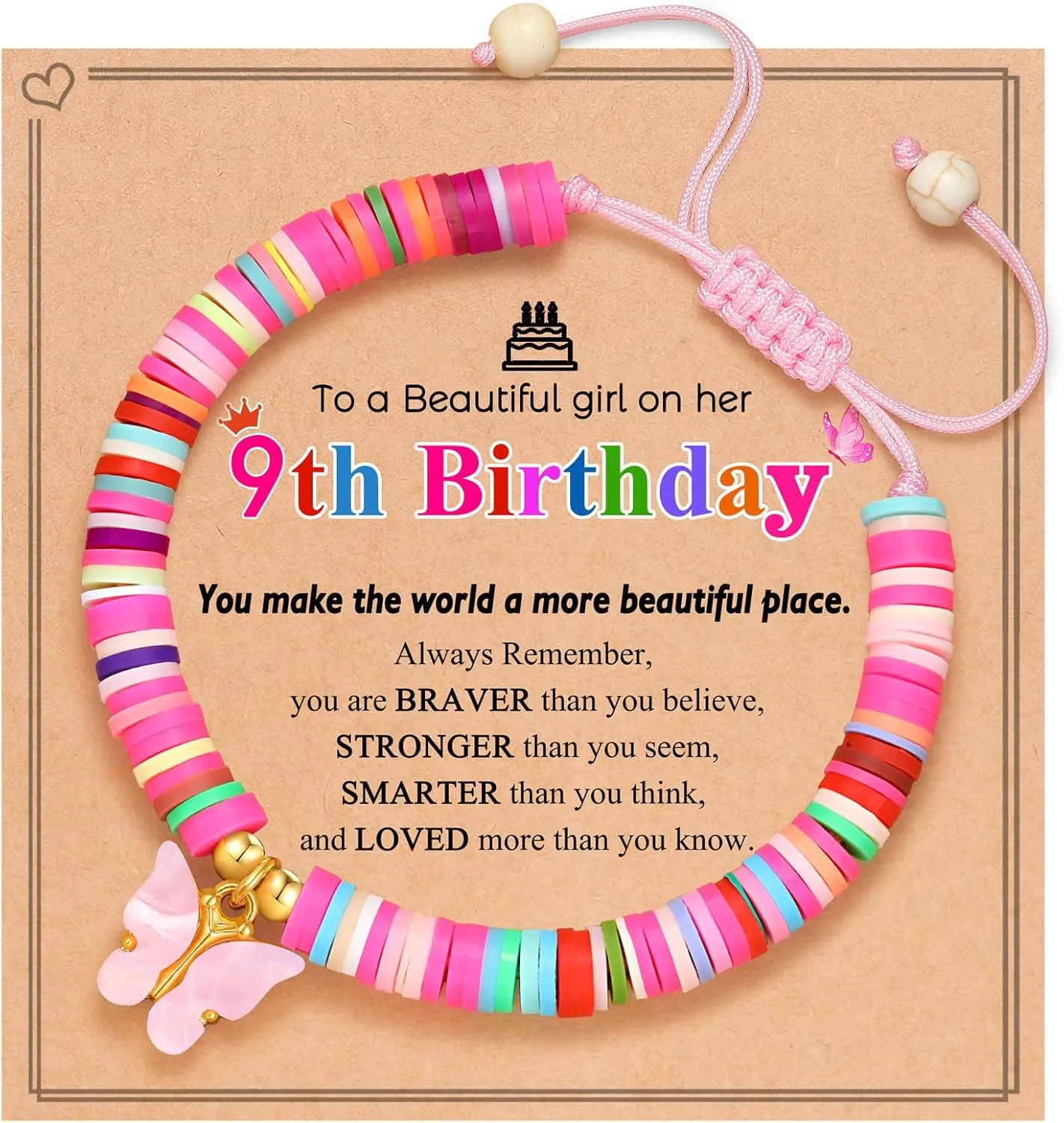 8-10 Year Old Birthday Beautiful Butterfly Bracelet Gifts for Daughter Granddaughter Niece