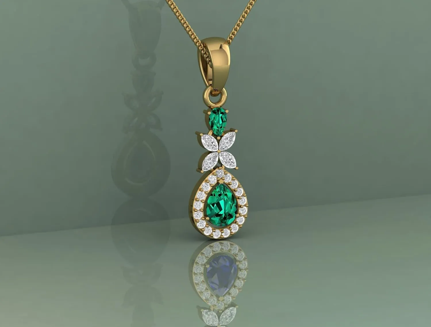 8x6 MM Beautiful Natural Emerald, Ruby, Yellow Sapphire, Blue Sapphire Gemstone Teardrop Pendant Necklace for Women Gold Plated Birthstone Jewelry