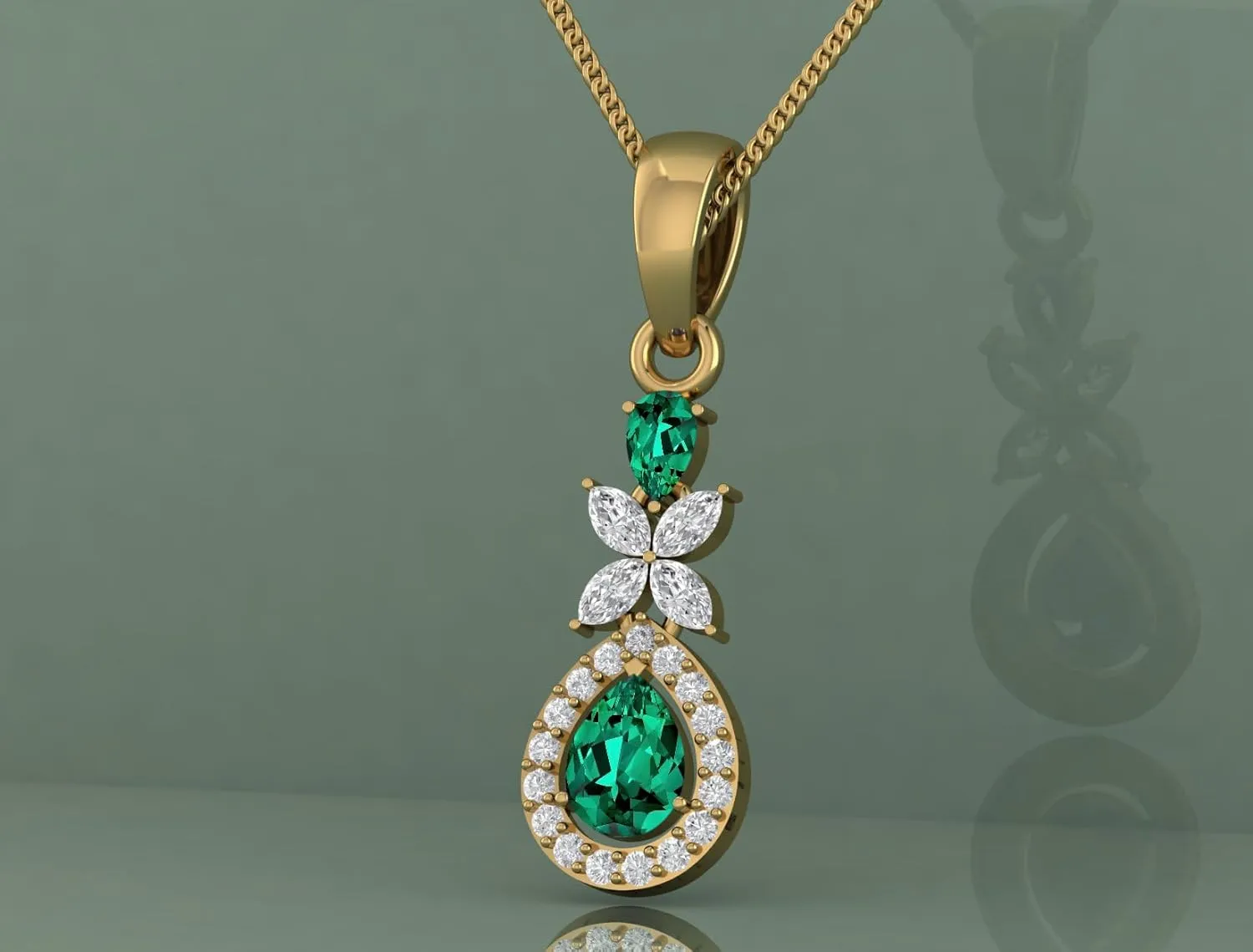 8x6 MM Beautiful Natural Emerald, Ruby, Yellow Sapphire, Blue Sapphire Gemstone Teardrop Pendant Necklace for Women Gold Plated Birthstone Jewelry
