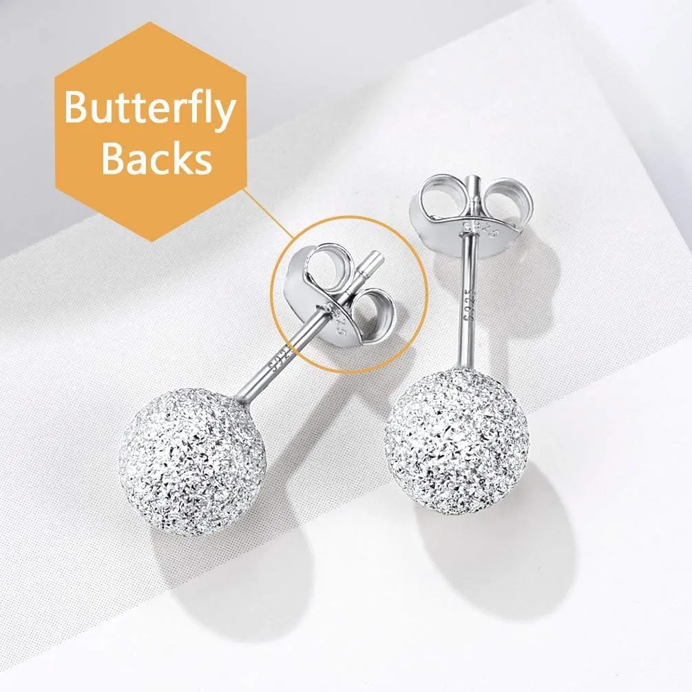 925 Sterling Silver Ball Stud Earrings Hypoallergenic for Sensitive Ears, 3mm/4mm/5mm/7mm, Post Earrings, Second Hole Earrings, Cartilage Earrings, Come with Box