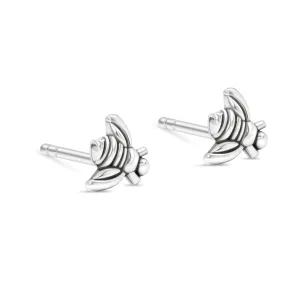 925 Sterling Silver Bee Stud Earrings - Dainty Honey Bees Studs, Tiny Dainty Bumble-Bee Handmade Jewelry, Pushback Closure Earrings, Simple Minimalist Fashionable Gift for Young Women