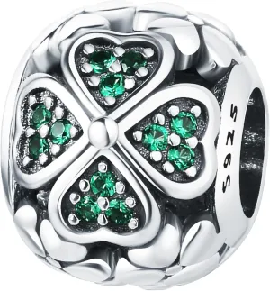 925 Sterling Silver Charms Beads for Bracelets Necklaces, 4 Four Clover Leaf Sunflower Ladybird Honeycomb Infinite Heart Pendant, Green Flower Lucky Jewelry Birthday Gifts for Women Men