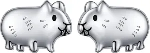 925 Sterling Silver Cute Animal Guinea Pig Pet Hamster in Heart Pendant Necklace for Women Teen Birthday Gift,18 inch