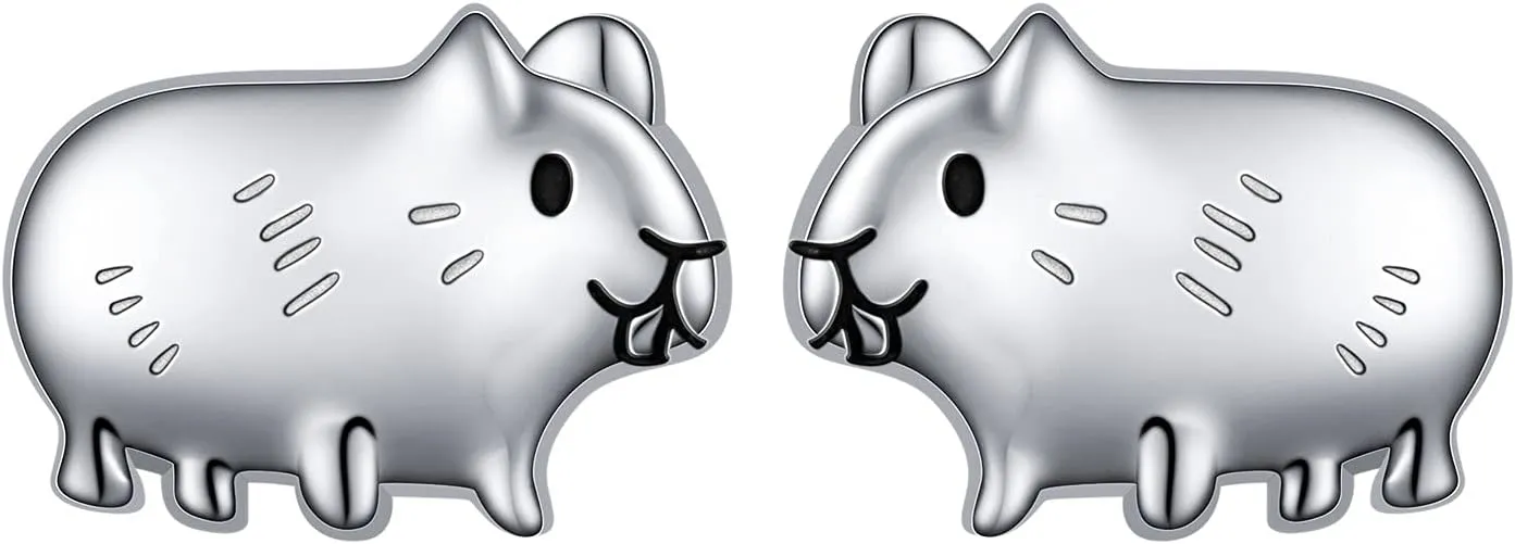 925 Sterling Silver Cute Animal Guinea Pig Pet Hamster in Heart Pendant Necklace for Women Teen Birthday Gift,18 inch