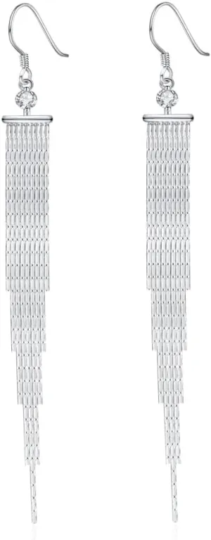 925 Sterling Silver Dangle Earrings with Charms Heart, Water drop, Moon, Star Long Drop Earring for Women Jewelry Gifts Hypoallergenic