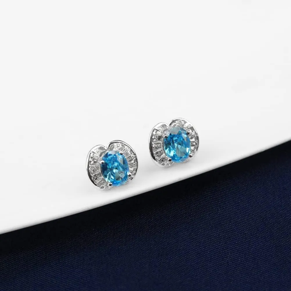 925 Sterling Silver Flower Stud Earrings for Women Trendy Shiny Cubic Zirconia Earrings Studs Gift