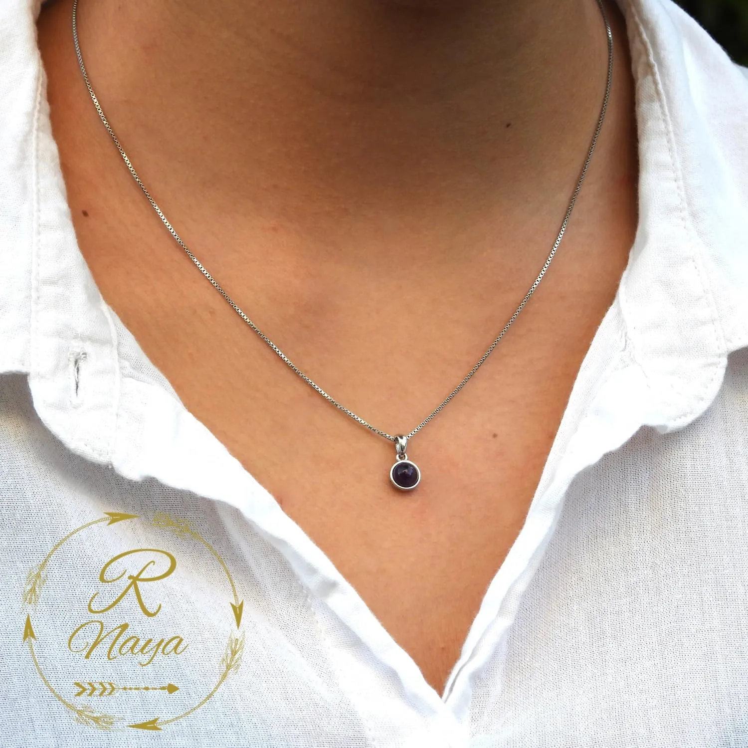 925 Sterling Silver Gemstone Necklace for Women, Crystal Necklaces for Women, Sterling Silver Necklace for Teens, Stone Necklace, Crystal Gifts for Women, Crystal Gifts. 1-year warranty.