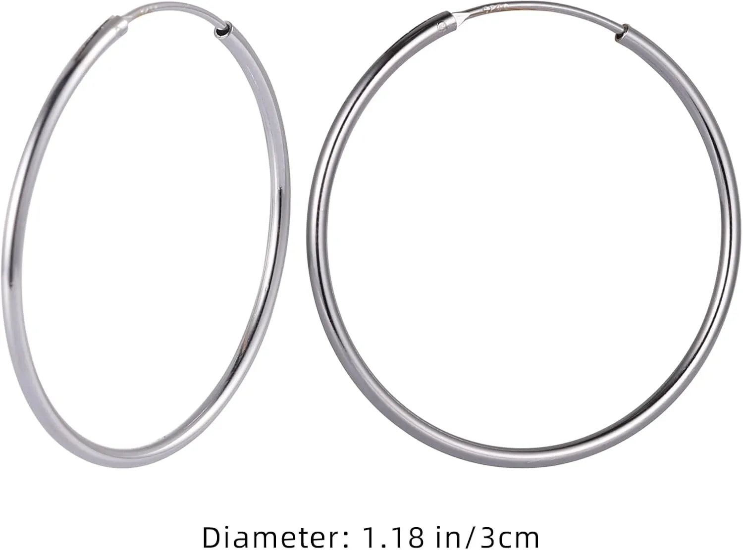 925 Sterling Silver Hoop Earrings for Women Big Minimalist Lightweight Endless Thin Hoop Earrings for Women Hypoallergenic