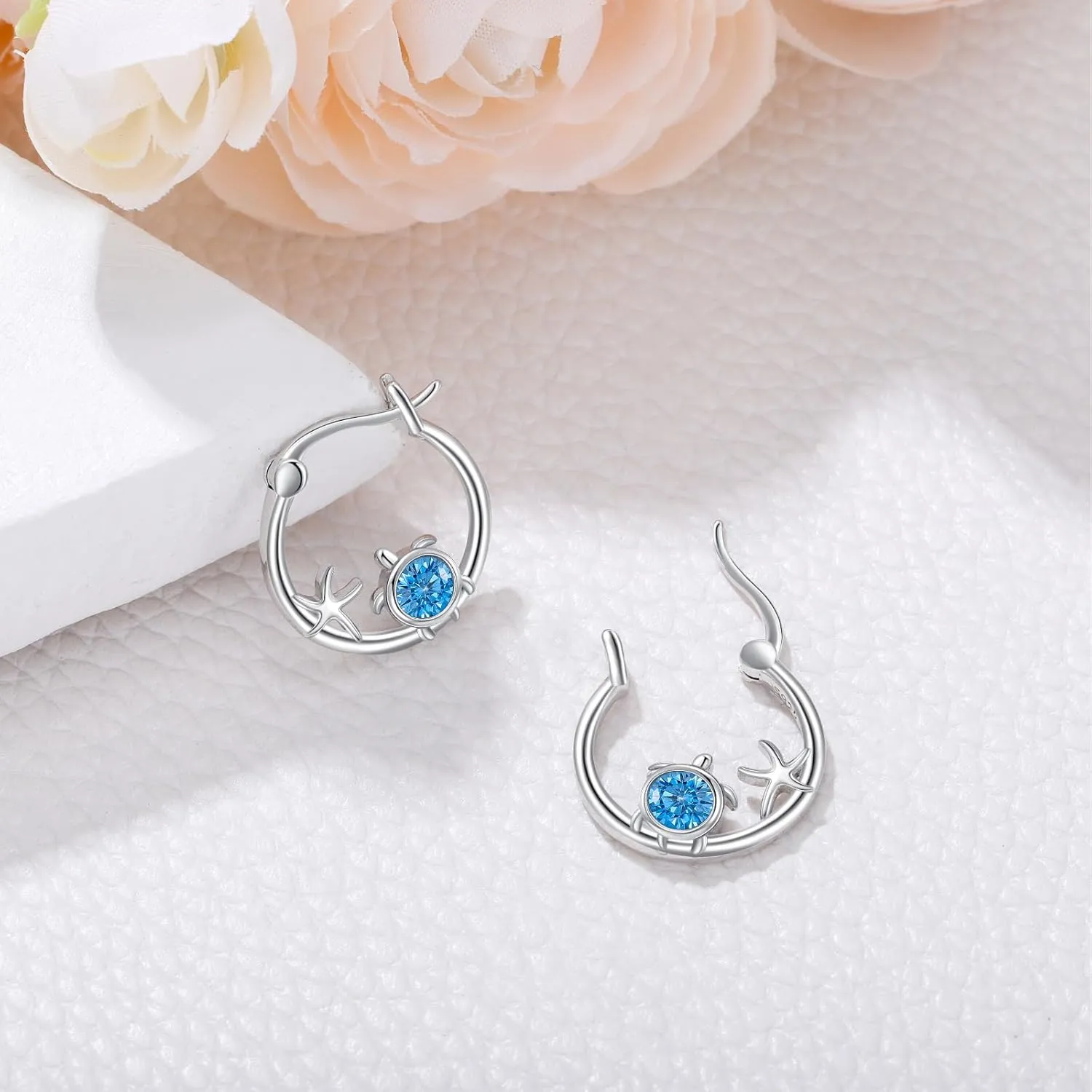 925 Sterling Silver Hoop Earrings for Women,SILIKEPA Hypoallergenic Bunny Fox Elephant Panda Koala Dog Paw Print Dinosaur Animal Huggie Hoop Earring