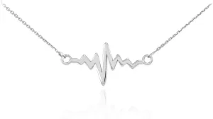 925 Sterling Silver Lifeline Pulse Pendant Heartbeat Necklace