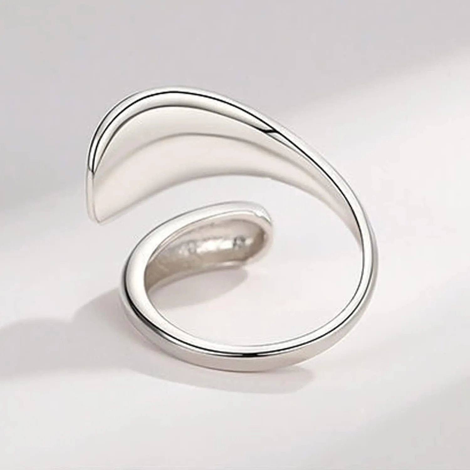 925 Sterling Silver Rings Handmade Rings Adjustable Open Teardrop Rings Waterdrop Ring for Women