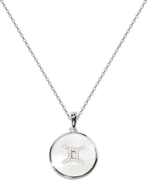 925 Sterling Silver Round Necklace with Twelve Constellations for Women