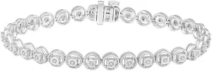 925 Sterling Silver Round-shape Diamond Tennis Bracelet (1/2 cttw, I-J Color, I2-I3 Clarity), 7''