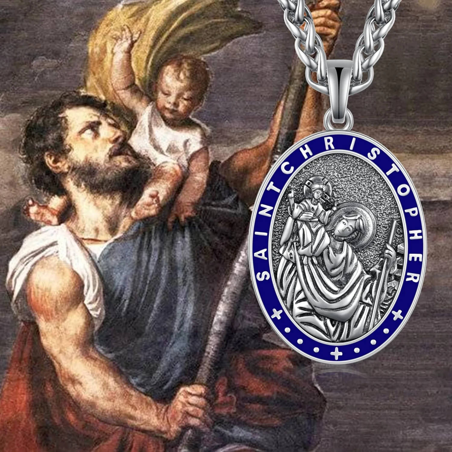 925 Sterling Silver Saint Religious Necklace for Men Women Amulet Protect Patron Amulet Medal Jewelry Gifts