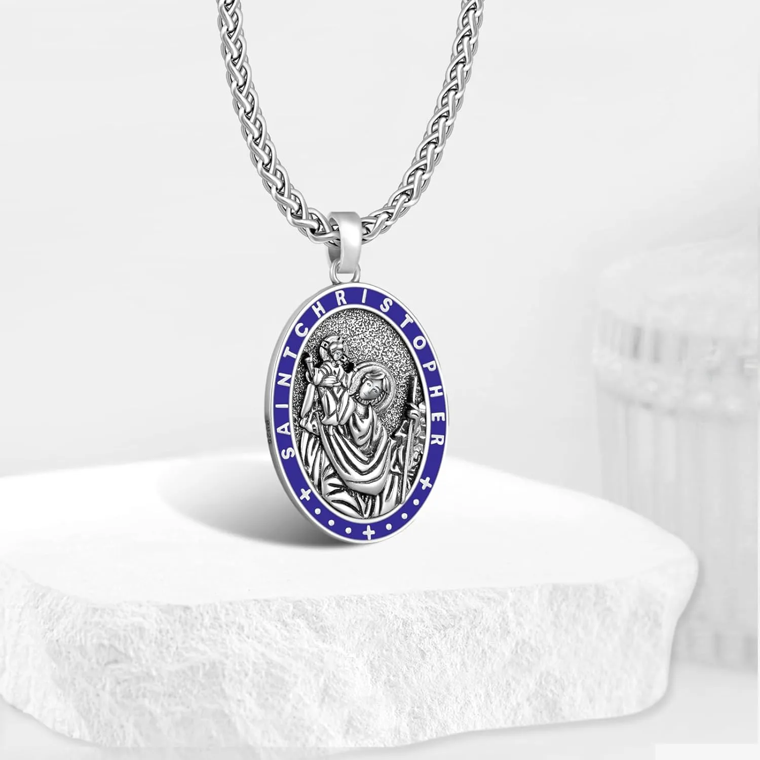 925 Sterling Silver Saint Religious Necklace for Men Women Amulet Protect Patron Amulet Medal Jewelry Gifts