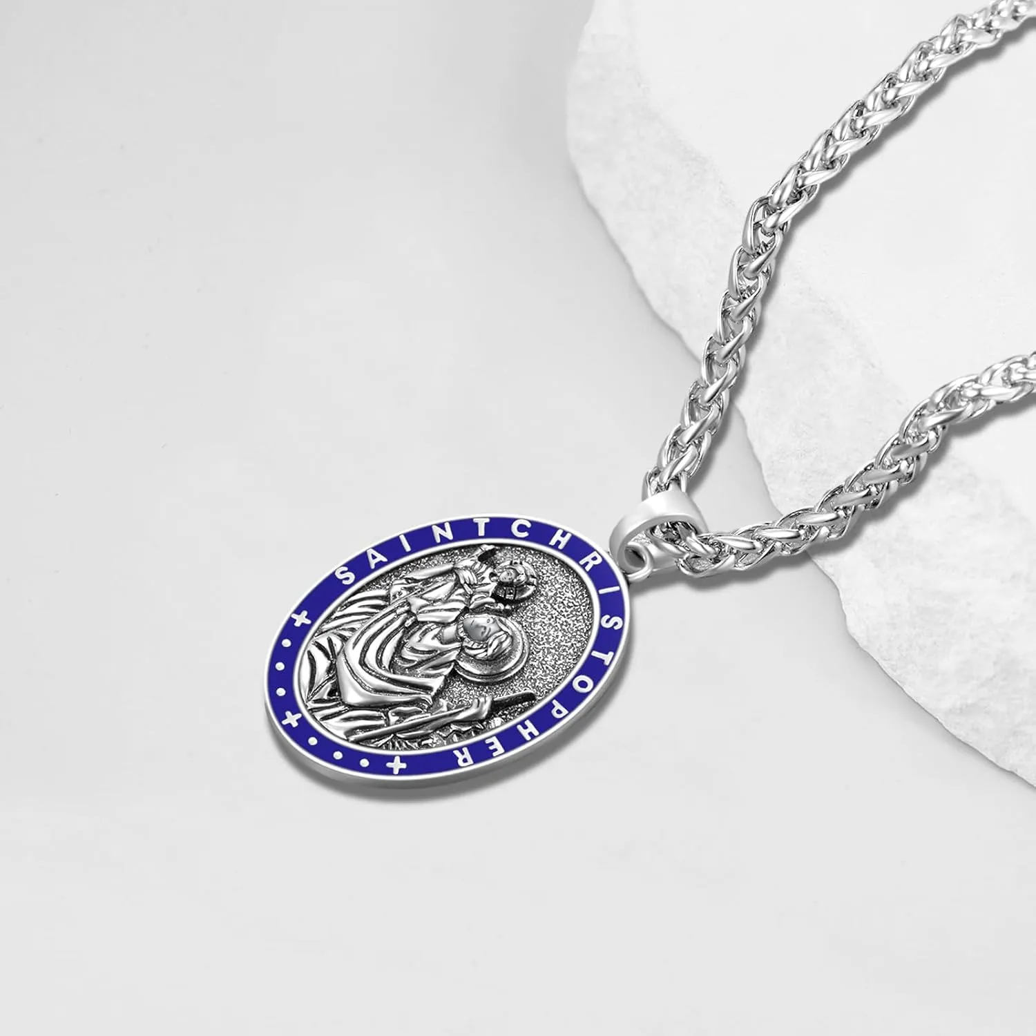925 Sterling Silver Saint Religious Necklace for Men Women Amulet Protect Patron Amulet Medal Jewelry Gifts