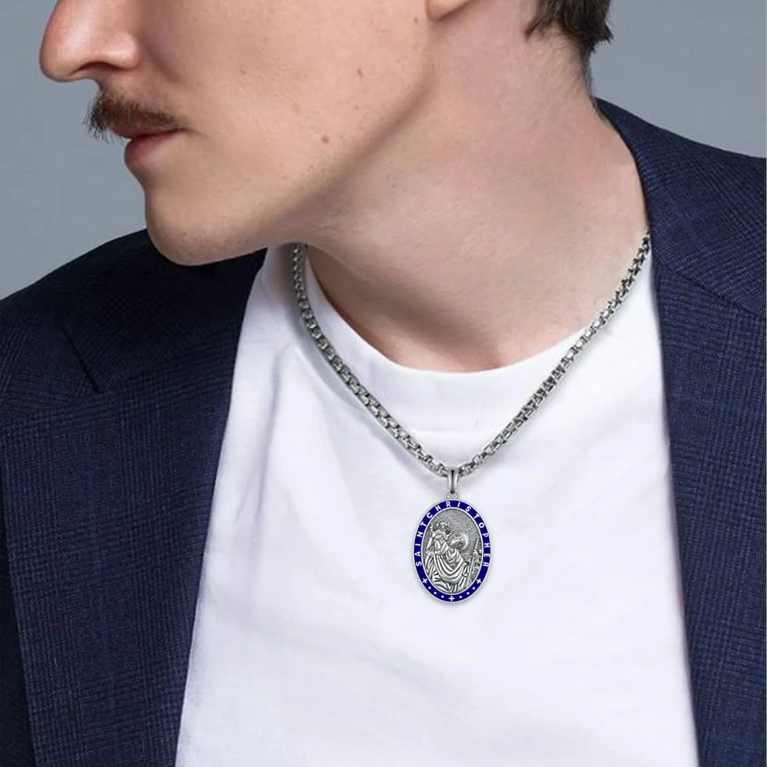 925 Sterling Silver Saint Religious Necklace for Men Women Amulet Protect Patron Amulet Medal Jewelry Gifts