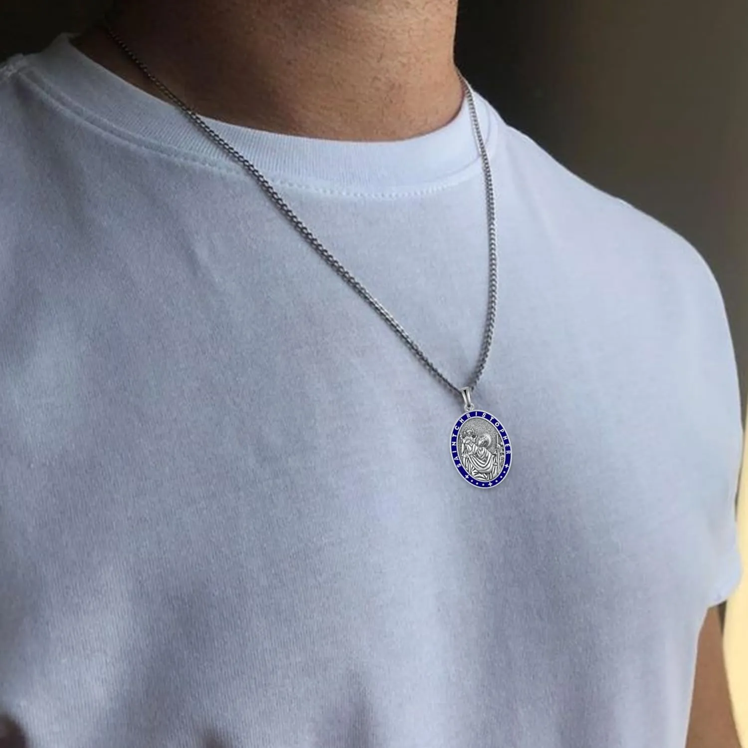 925 Sterling Silver Saint Religious Necklace for Men Women Amulet Protect Patron Amulet Medal Jewelry Gifts