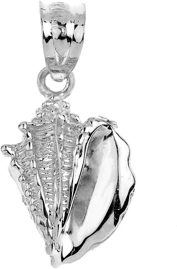 925 Sterling Silver Sea Shell Charm Pendant Necklace
