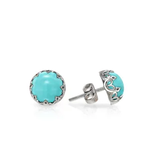 925 Sterling Silver Turquoise Studs Earrings for Women - Sterling Silver Earrings Studs - December Birthstone Earrings - Turquoise Earrings for Women - Minimalist Earrings for Women