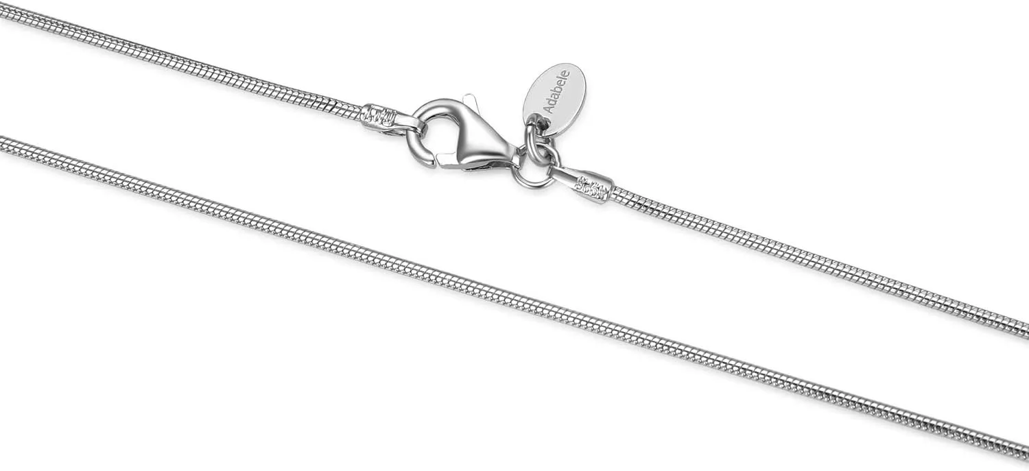 Adabele Solid Sterling Silver 18K White Gold Anklet 1mm Round Thin Dainty Snake Chain 9 10 11 Inch Hypoallergenic Nickel Free Tarnish Resistant Women Jewelry
