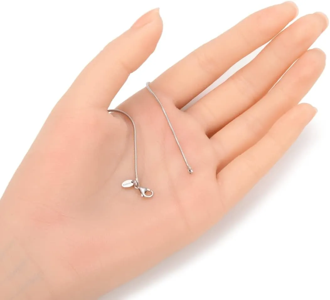 Adabele Solid Sterling Silver 18K White Gold Anklet 1mm Round Thin Dainty Snake Chain 9 10 11 Inch Hypoallergenic Nickel Free Tarnish Resistant Women Jewelry