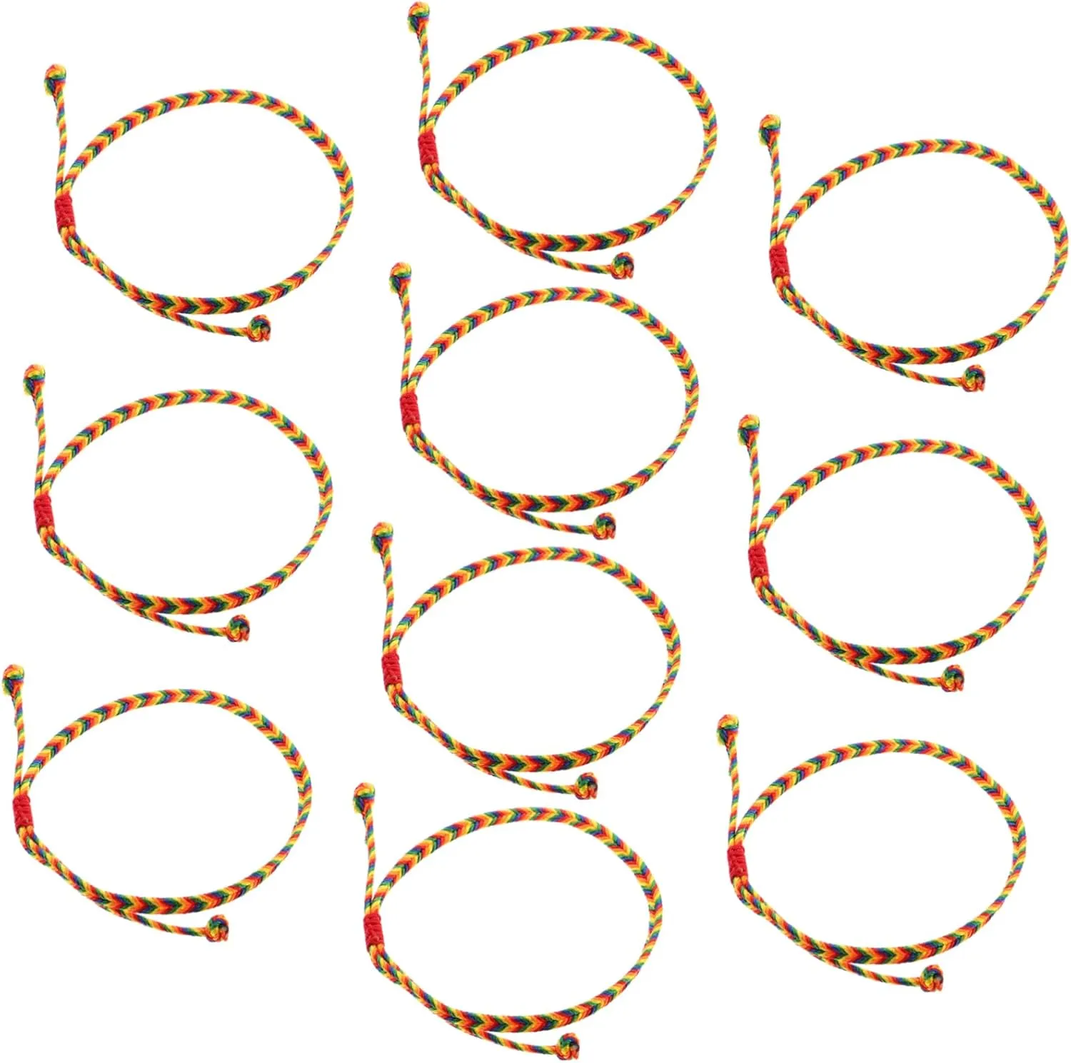 Adjustable Colorful Rope Bracelets Handmade String Anklets Boho Style Summer Anklets