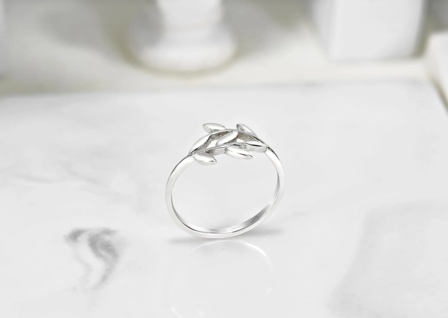 AeraVida Beautiful Olive Branch .925 Sterling Silver Wrap Around Ring